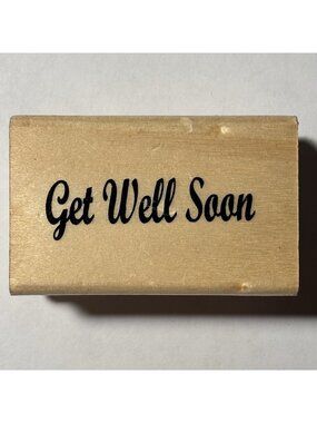 Anita's Rubber Stamp Get Well Soon Wood Mounted Well Wishes Saying Expression